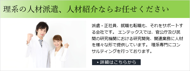 理系の人材派遣、人材紹介ならお任せください